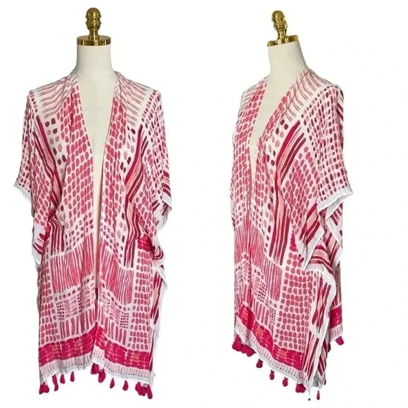 CASLON | Women’s Hippie Boho Tie Dye Kimono Cardigan Swimsuit Cover-Up One Size - Picture 2 of 8